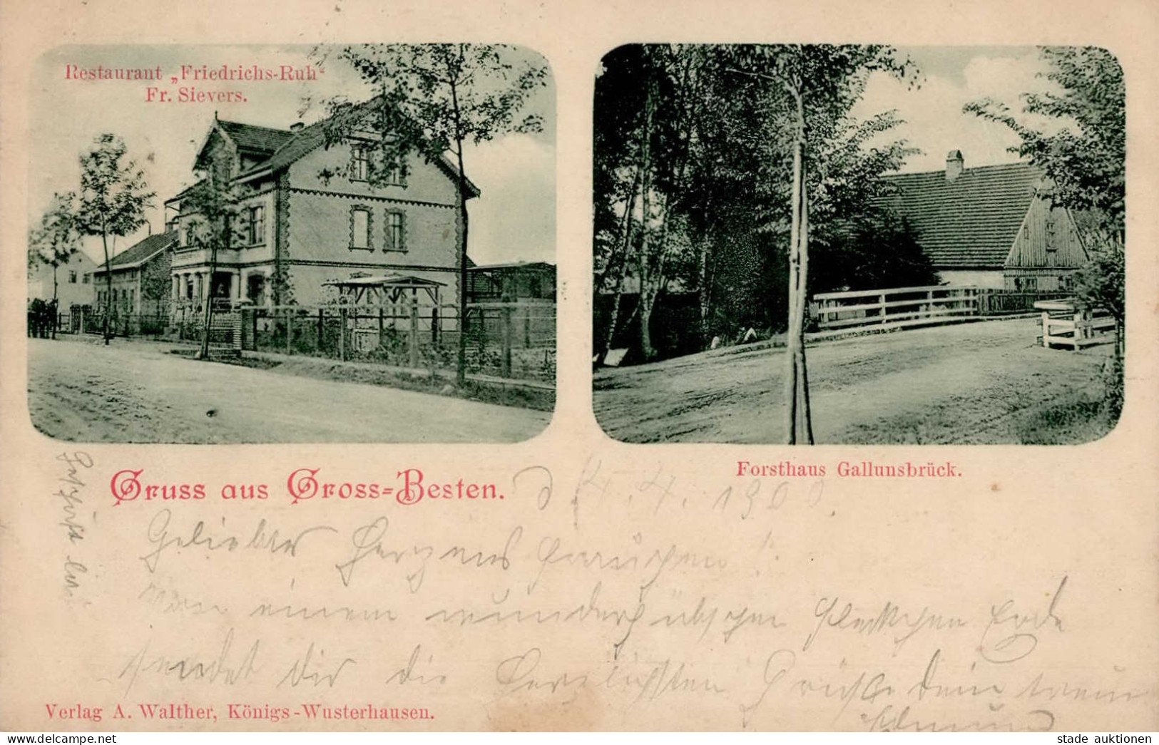 Bestensee Groß-Besten (o-1602) Gasthaus Friedrichs-Ruh 1900 I - Other & Unclassified