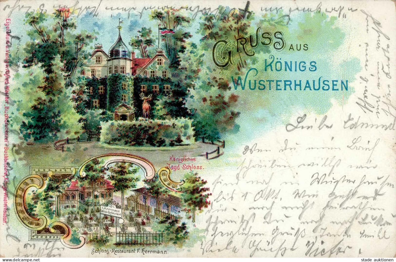 Königs Wusterhausen (o-1600) Schloss-Gasthaus Herrmann 1898 II (Stauchung) - Other & Unclassified