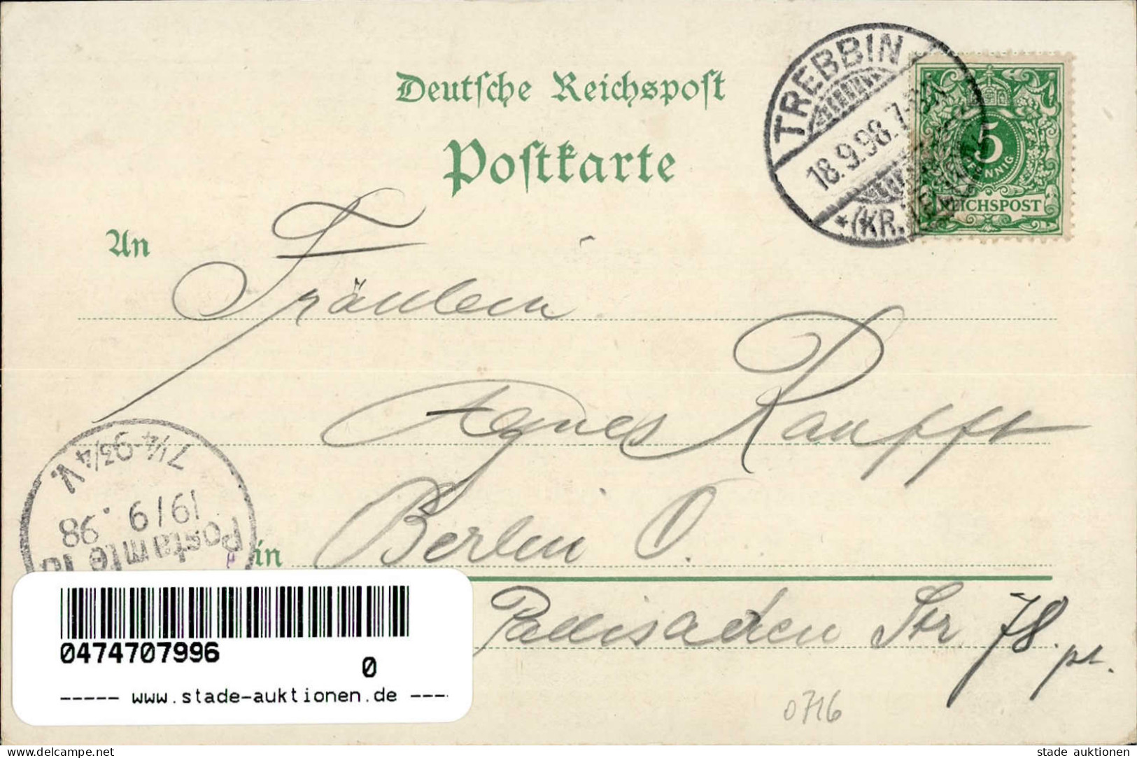 Trebbin (o-1712) Schützenhaus Radfahrer-Bundes-Hotel Kriegerdenkmal Postamt 1898 II (Stauchung) - Other & Unclassified