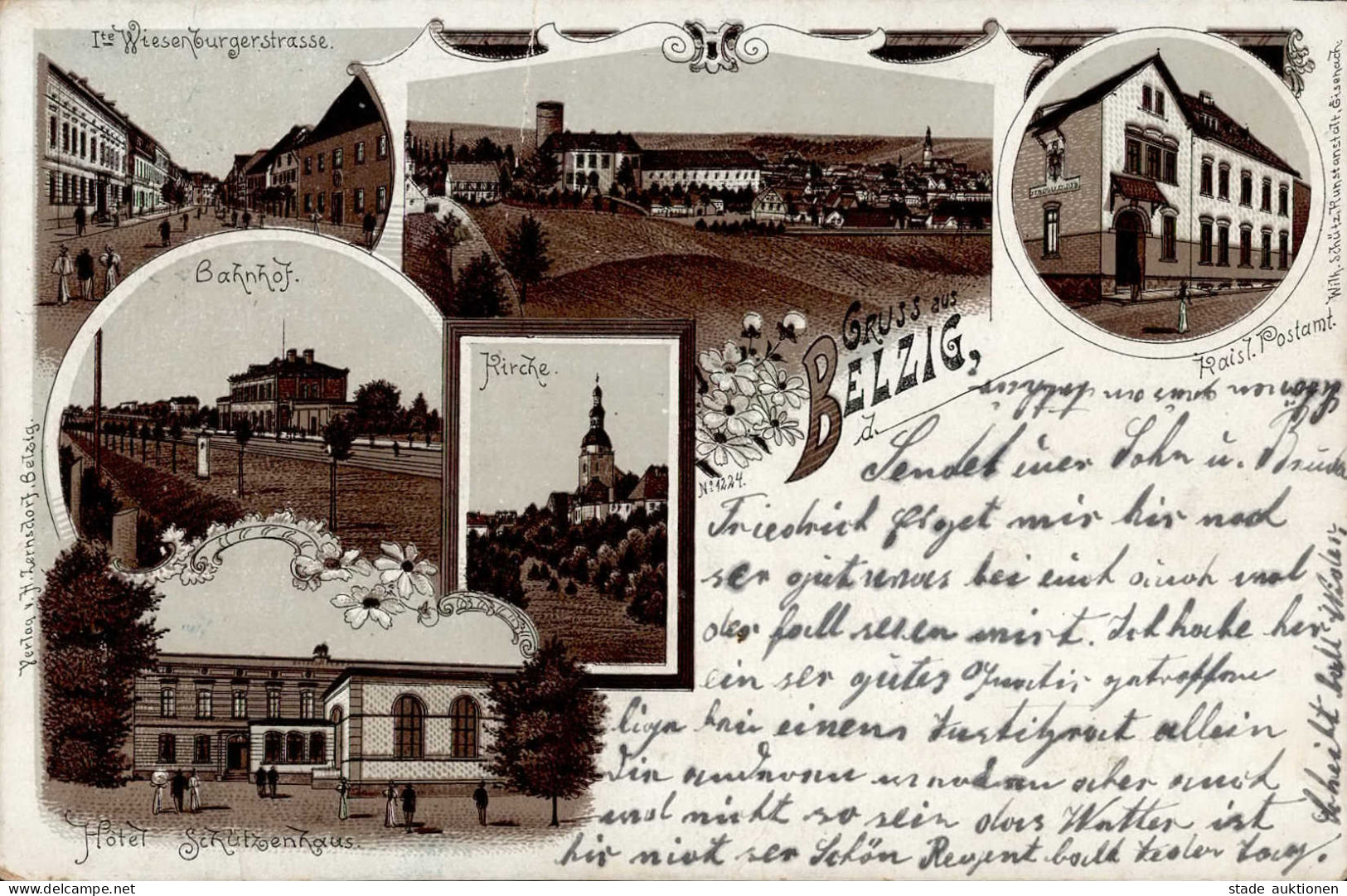 Belzig (o-1820) Bahnhof Wiesenburgerstrasse Hotel Schützenhaus Postamt 1910 I-II - Other & Unclassified