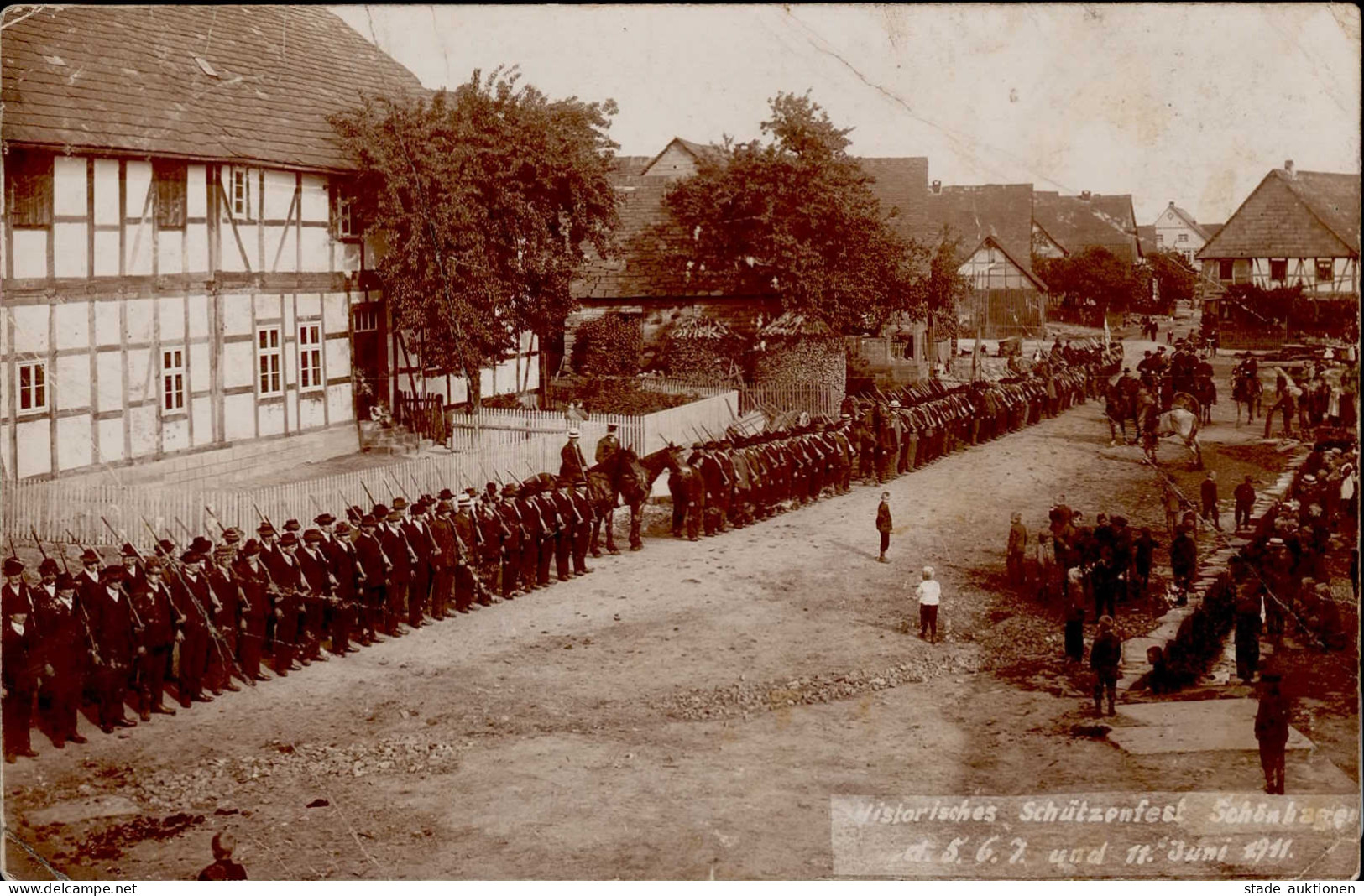 Schönhagen (o-1901) Schützenfest 5.-7. Juni Und 11. Juni 1911 II- (Diverse Bugspuren, Klebereste, Fleckig) - Other & Unclassified