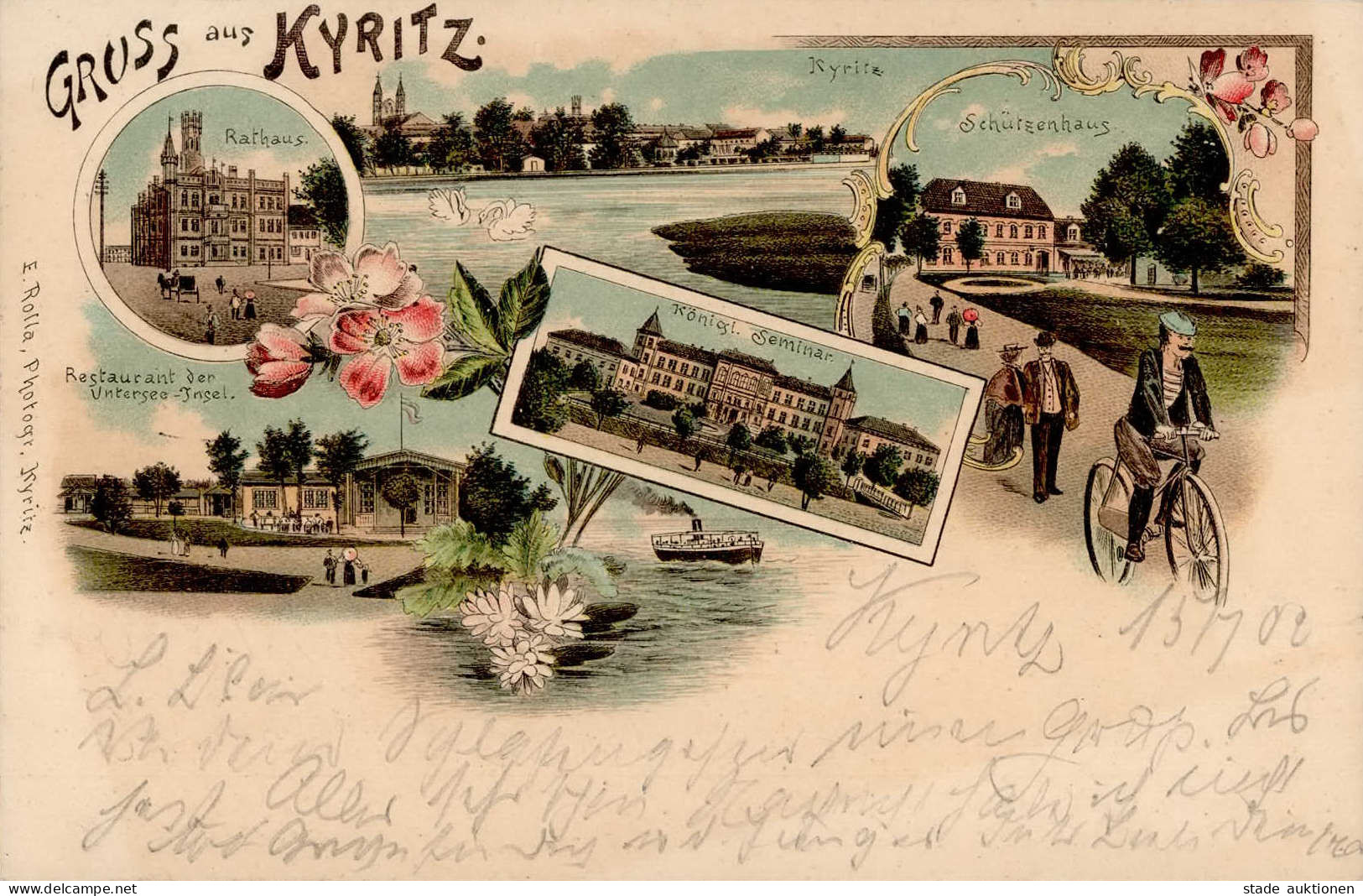 Kyritz (o-1910) Schützenhaus Gasthaus Der Untersee-Insel Rathaus Fahrrad 1902 I Cycles - Other & Unclassified