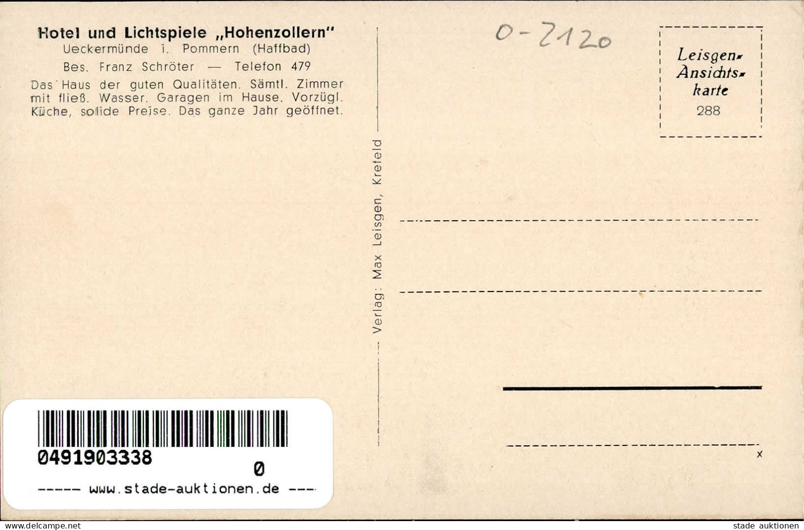 Ueckermünde (o-2120) Hotel Hohenzollern I - Andere & Zonder Classificatie