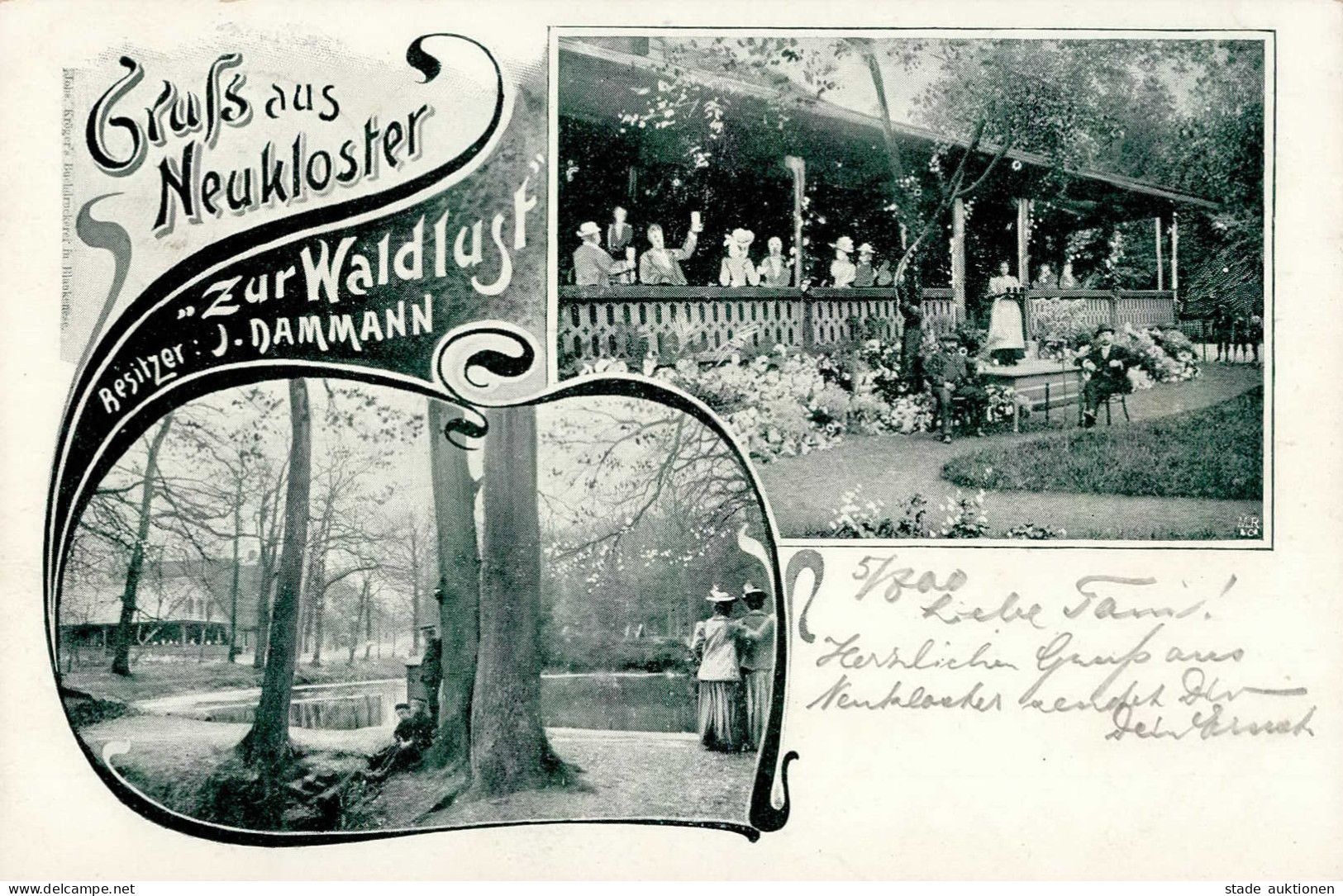 Neukloster (o-2405) Gasthaus Zur Waldlust Inh. Dammann 1900 I-II - Autres & Non Classés