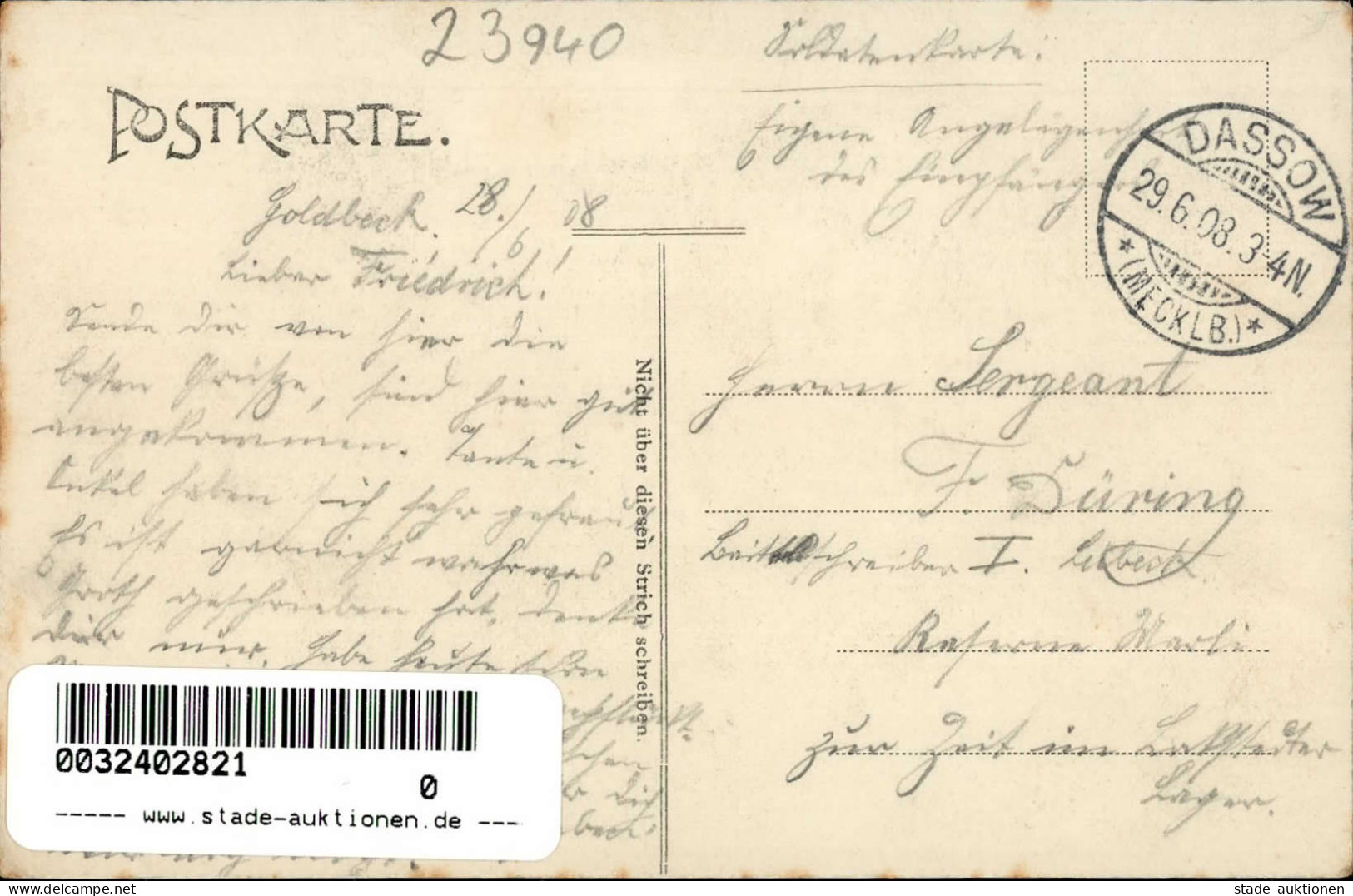 Klütz (o-2421) Kaiserliches Postamt 1908 I-II (fleckig, Eckstauchungen) - Sonstige & Ohne Zuordnung