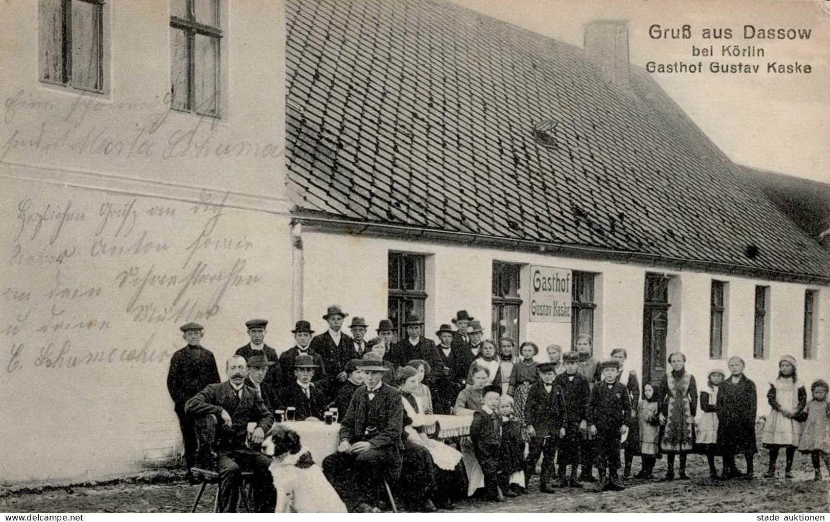 Dassow (o-2424) Gasthof Kaske, Gustav 1916 II (Marke Entfernt) - Sonstige & Ohne Zuordnung