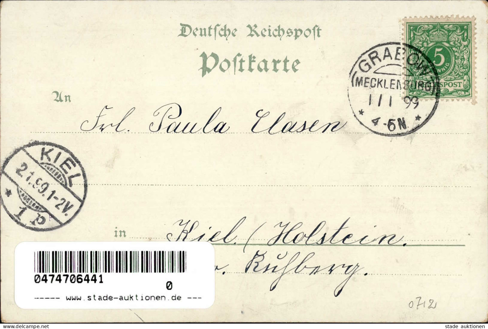 Grabow (o-2804) Rathaus Schützenhaus Höhere Mädchenschule Postamt Amtsgericht 1899 I- - Autres & Non Classés