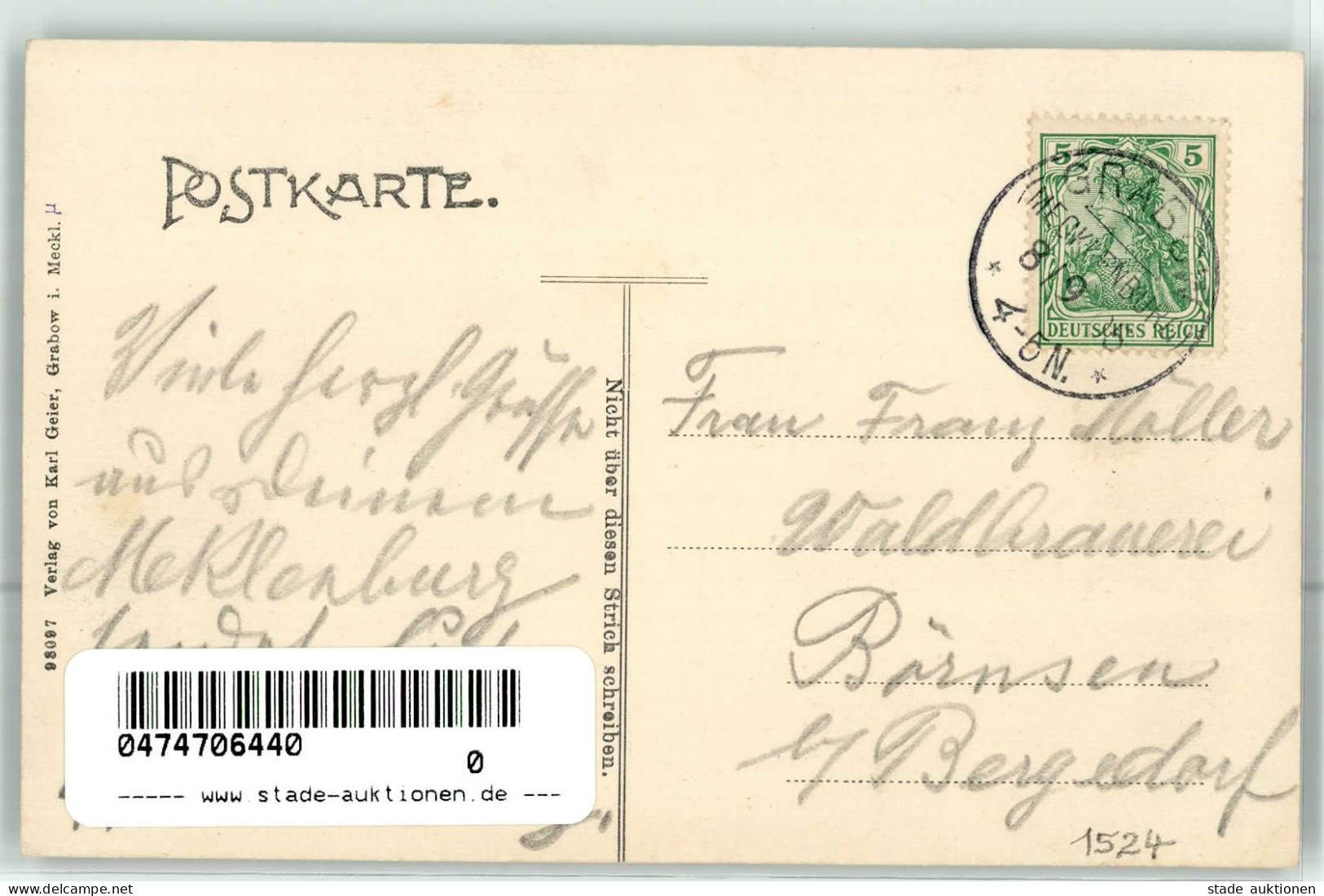 Grabow (o-2804) Schützenhaus 1915 I - Other & Unclassified