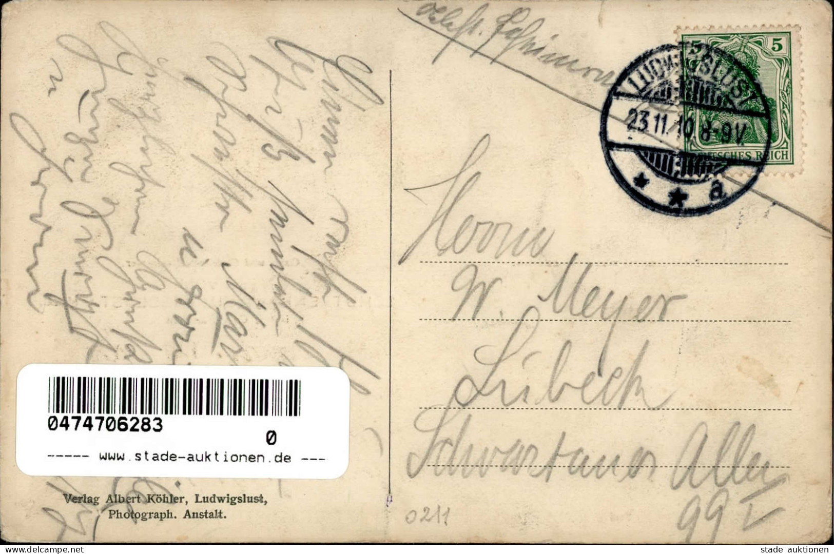 Ludwigslust (o-2800) Schützenhaus 1910 II (fleckig VS, Ecken Abgestoßen) - Other & Unclassified