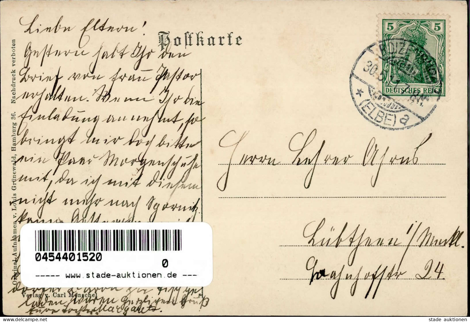 Gresse (o-2831) Schloss Kirche Pastorat Schule 1911 I-II - Other & Unclassified