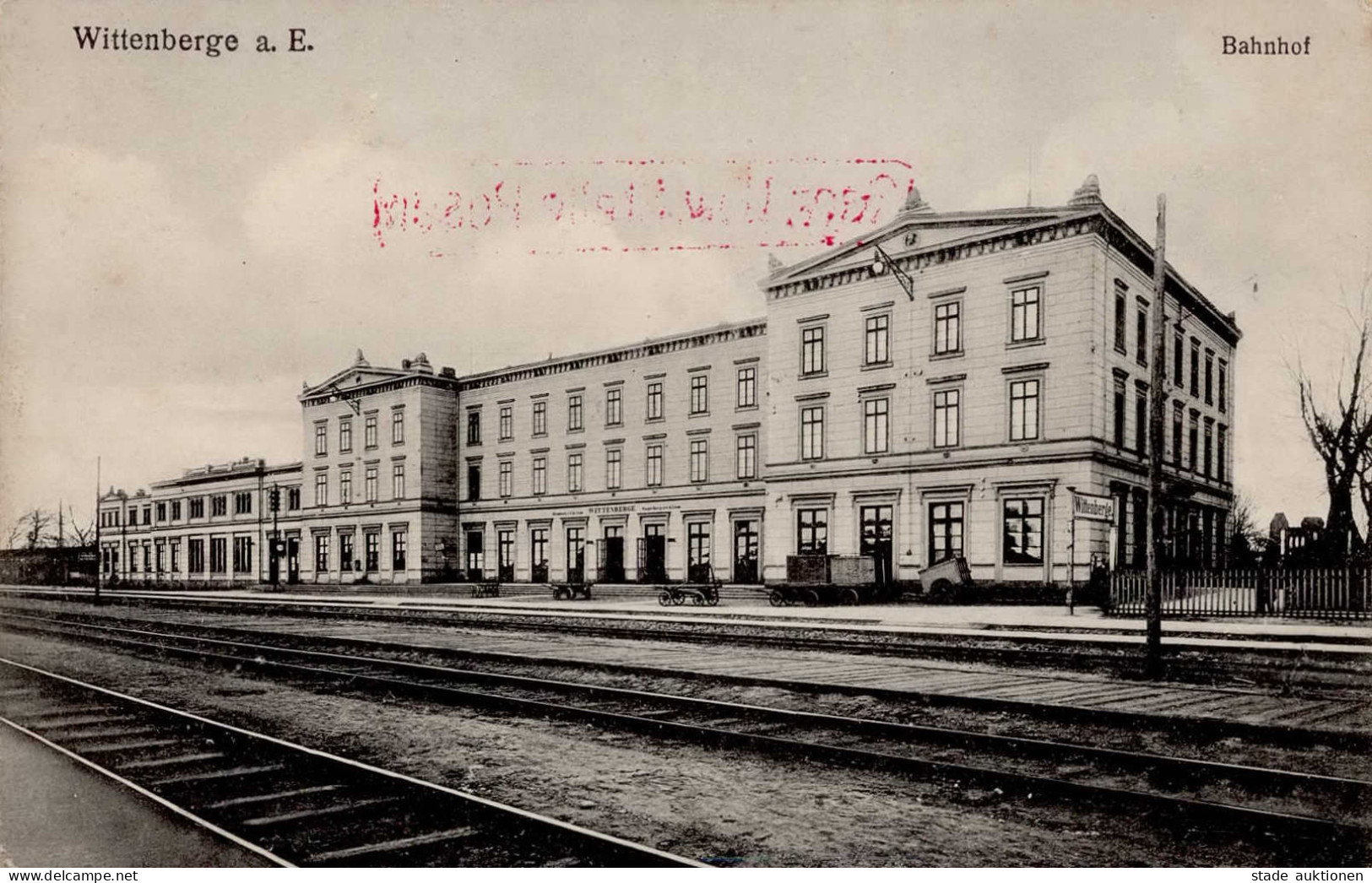 Wittenberge (o-2900) Bahnhof 1918 I-II (VS Stempelfarbe, RS Fleckig) - Autres & Non Classés