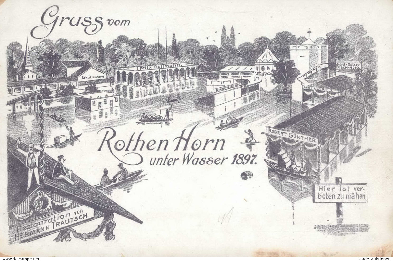 Magdeburg (o-3000) Rothen Horn Unter Wasser 1897 Schützenhaus I-II - Magdeburg