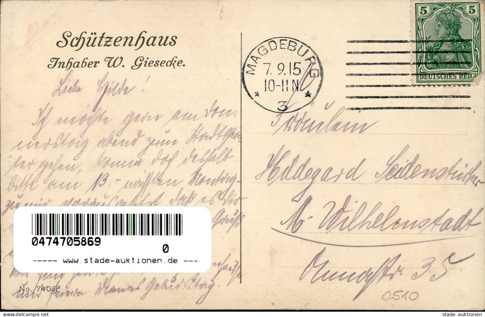 Magdeburg (o-3000) Schützenhaus 1915 I- - Maagdenburg