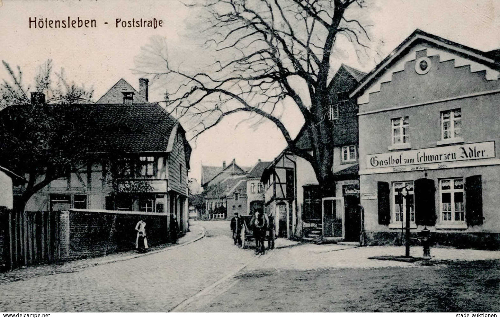 Hötensleben (o-3235) Poststrasse Gasthaus Zum Schwarzen Adler I-II (Ecke Gestaucht, Ecken Abgestossen) - Other & Unclassified