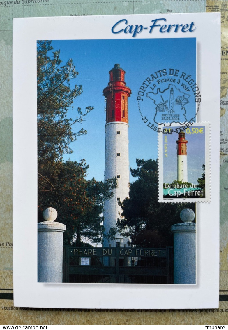 Phare Lighthouse Vuurtoren Leuchttürme Faro Fari FRANCE Cap Ferret 2004 Maxi Card Carte - Faros