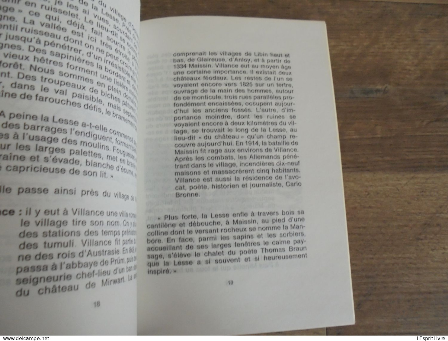 ESQUISSE HISTORIQUE ET LITTERAIRE DE LA HAUTE LESSE ET L'OUR Régionalisme Ardenne Naomé Villance Graide Mohimont Feuilly - Belgien