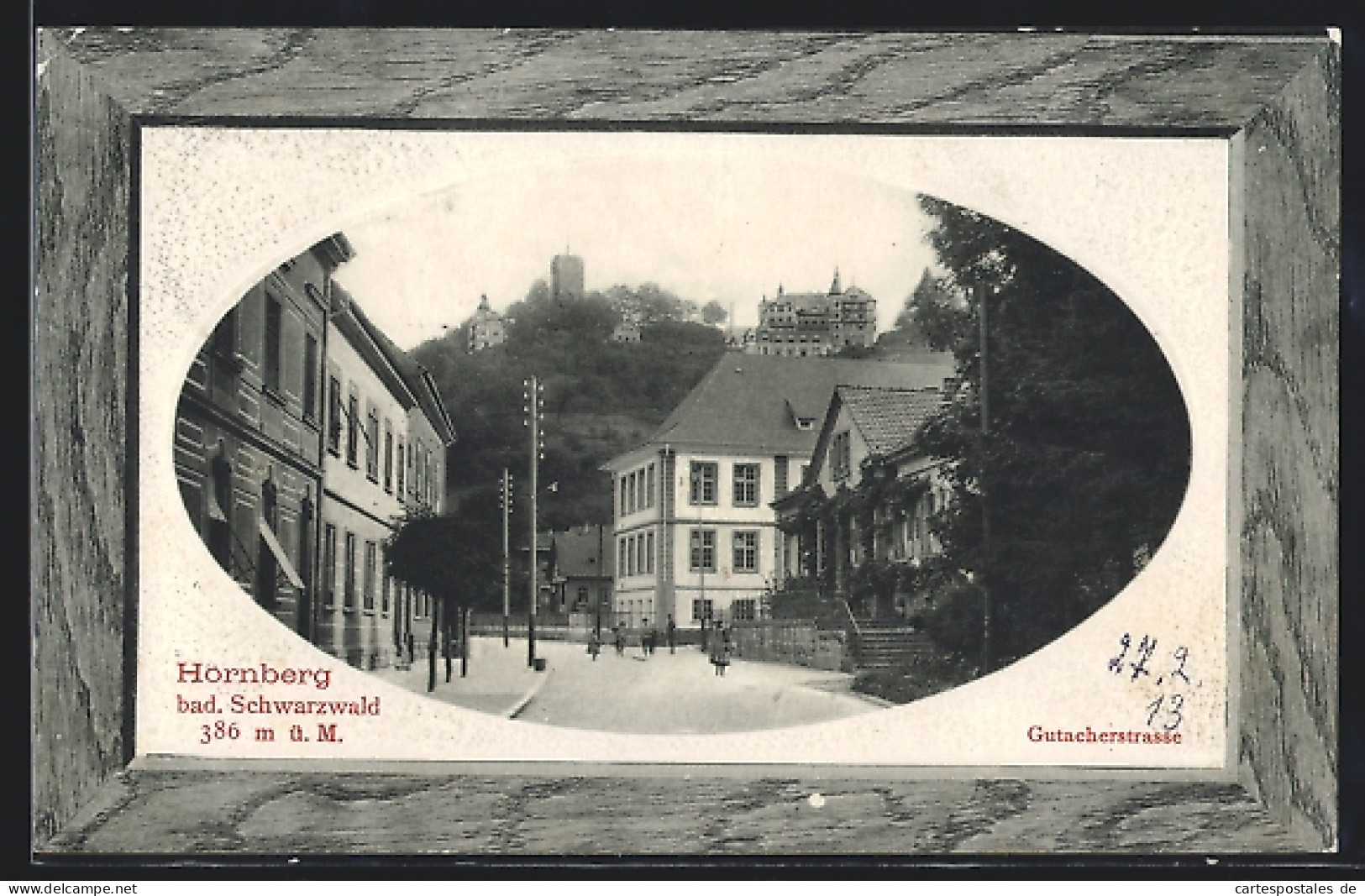 AK Hornberg /Schwarzwald, Gutacherstrasse Mit Schlossblick  - Hornberg