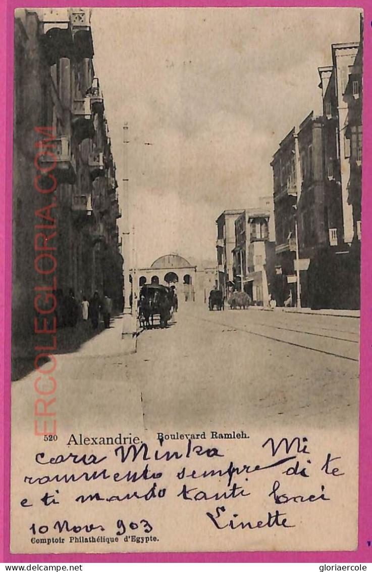 Ag2876 - EGYPT - VINTAGE POSTCARD - Alexandria  - 1903 - Alexandria