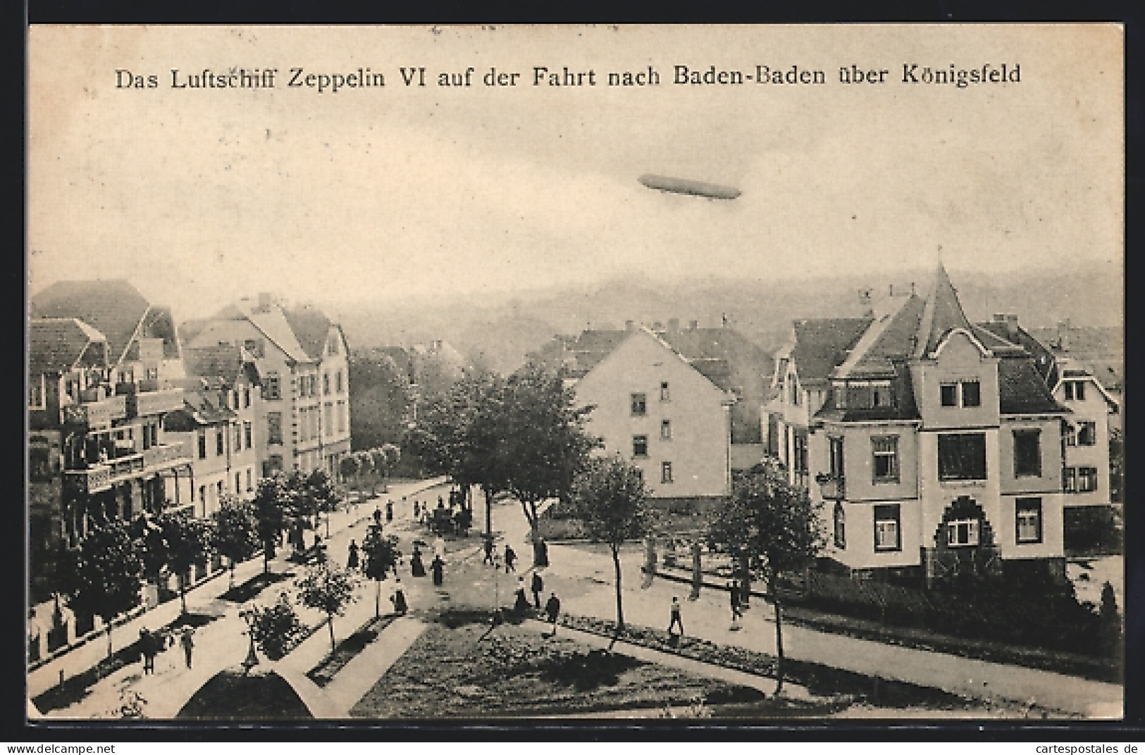AK Königsfeld /Baden, Luftschiff Zeppelin IV über Dem Ort, Auf Der Fahrt Nach Baden-Baden  - Airships