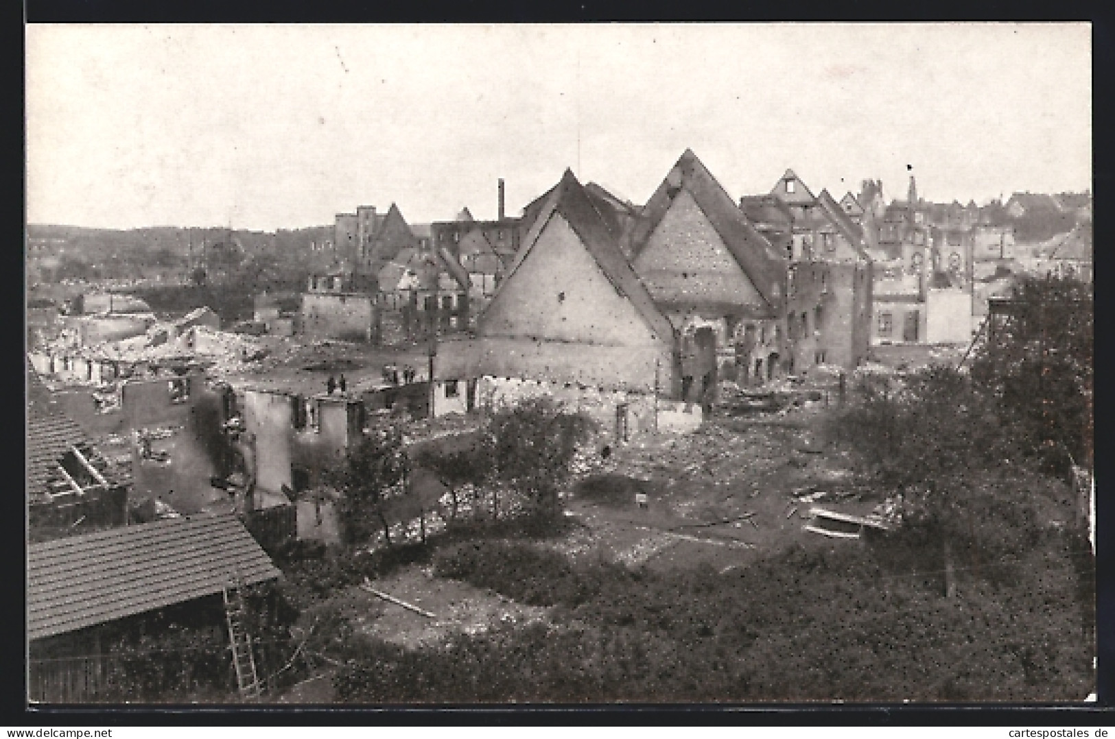 AK Donaueschingen, Vom Grossfeuer Am 5.8.1908 Zerstörte Häuser  - Catastrophes