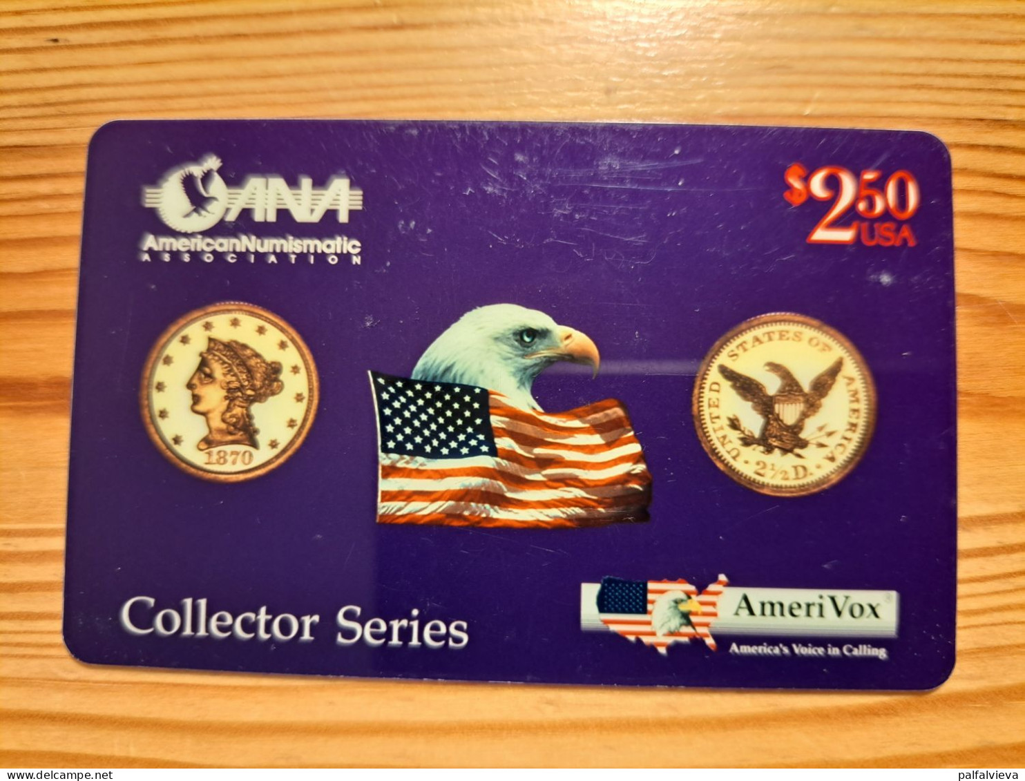 Prepaid Phonecard USA, Amerivox - Money, Coin, Flag, Eagle - Amerivox