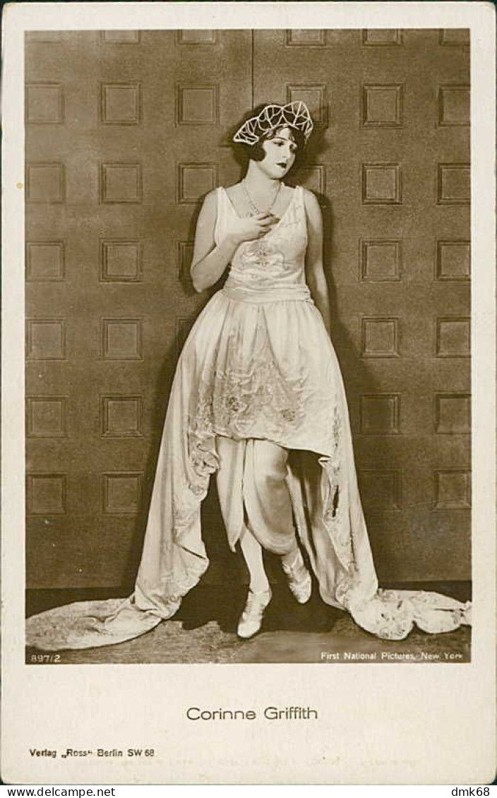 CORINNE GRIFFITH (  WACO / TEXAS ) ACTRESS - EDIT BALLERINI & FRATINI - RPPC POSTCARD 1920s  (TEM487) - Zangers En Musicus