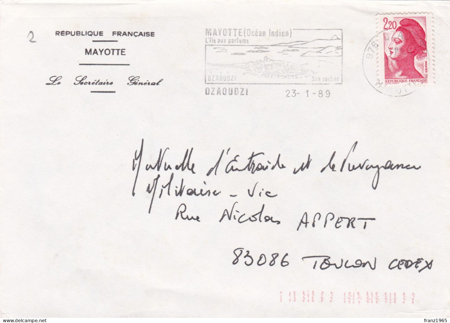 From Mayotte To France - 1989 - Other & Unclassified