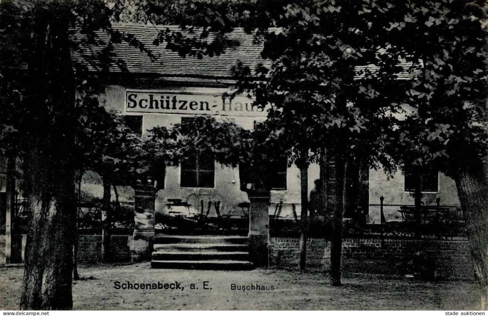 Schönebeck (o-3300) Schützenhaus 1918 I- - Other & Unclassified