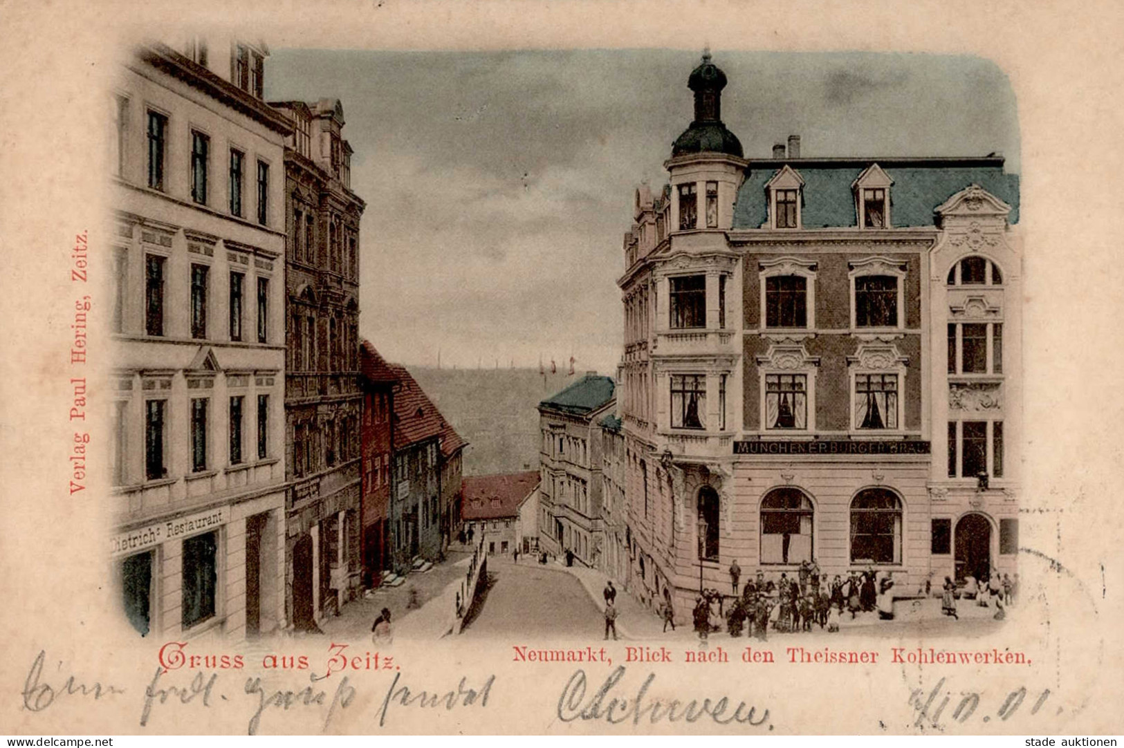 Zeitz (o-3301) Neumarkt Gasthaus Dietrich 1901 II (Stempeldurchdruck) - Other & Unclassified