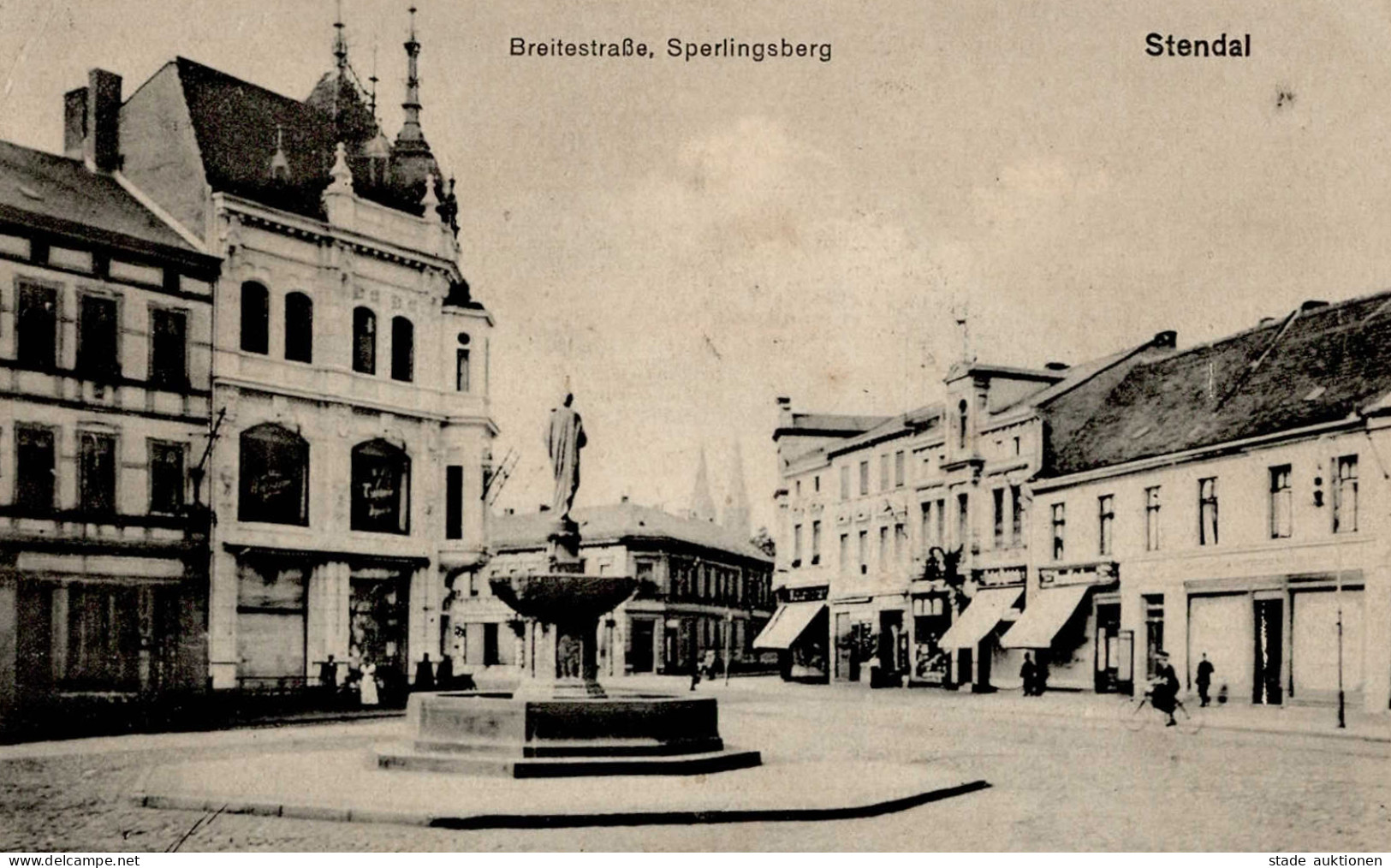Stendal (o-3500) Breitstrasse Sperlingsberg Brunnen Handlungen Feldpost II (Eckbug Li. Oben) - Other & Unclassified