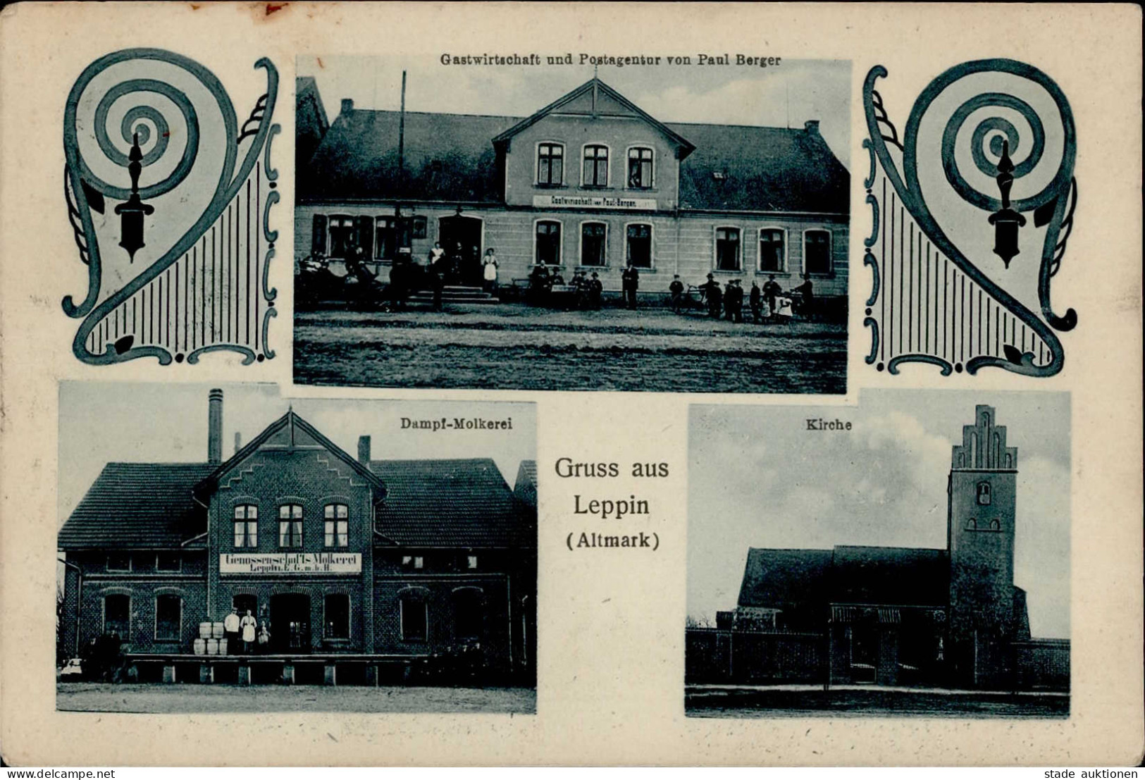 Leppin (o-3551) Gasthaus Berger Postamt I-II - Other & Unclassified