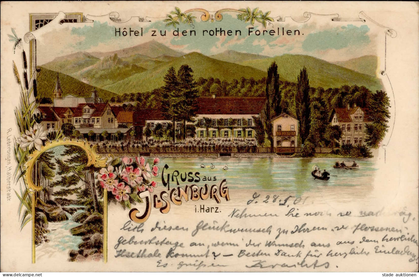 Ilsenburg (o-3705) Hotel Zu Den Rothen Forellen 1901 I- - Autres & Non Classés