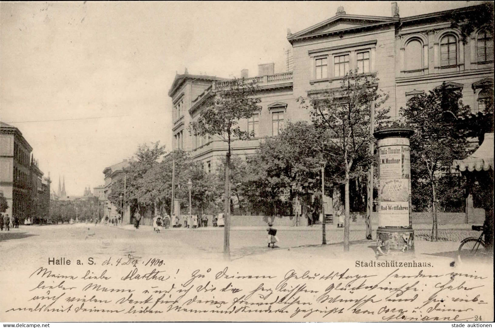 Halle Saale (o-4000) Gasthaus Zum Stadtschützenhaus Litfaßsäule 1900 I - Halle (Saale)