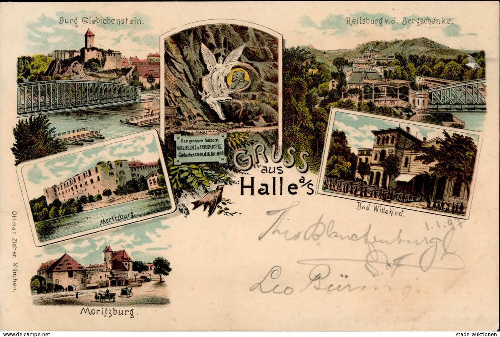 Halle Saale (o-4000) Moritzburg Burg Giebichenstein Reilsburg Bad Wittekind Vorläufer 1893 I- - Halle (Saale)