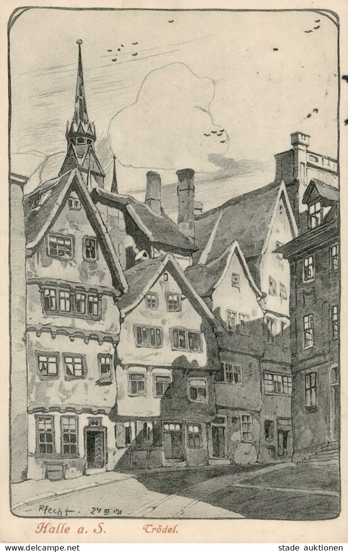 Halle Saale (o-4000) Trödel Künstlerkarte 1912 I- - Halle (Saale)