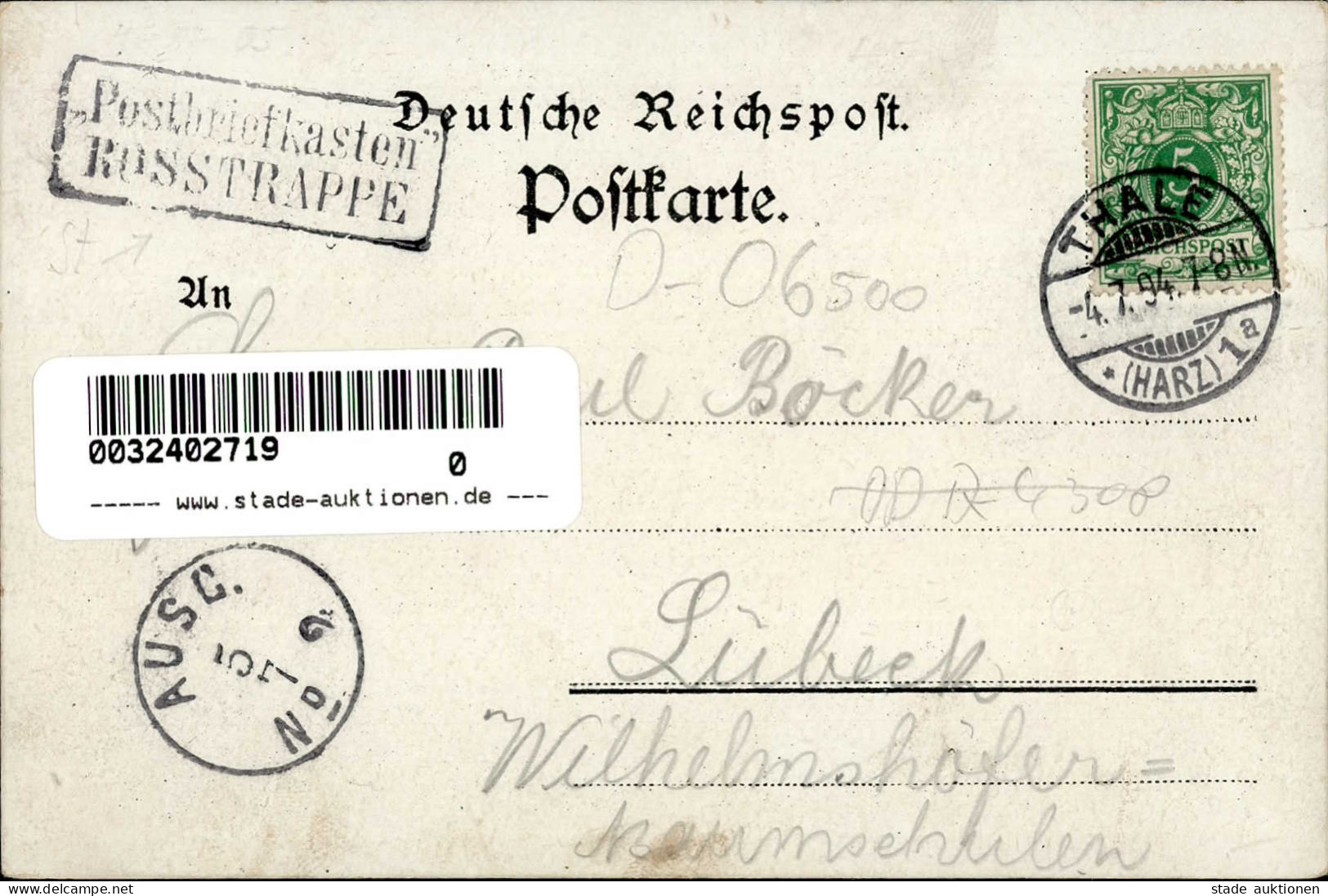 Thale (o-4308) Winzenburg Und Hotel Rosstrappe Hexensprung Vorläufer 1894 I- - Other & Unclassified