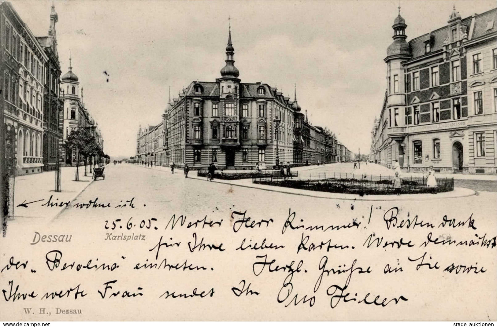 Dessau (o-4500) Karlsplatz 1905 I-II (fleckig) - Other & Unclassified