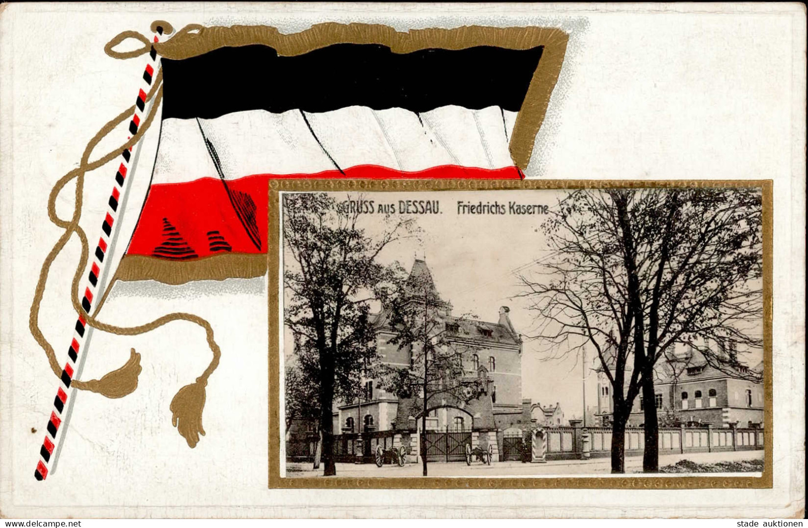 Dessau (o-4500) Präge-Karte Friedrich Kaserne 1917 I- - Other & Unclassified