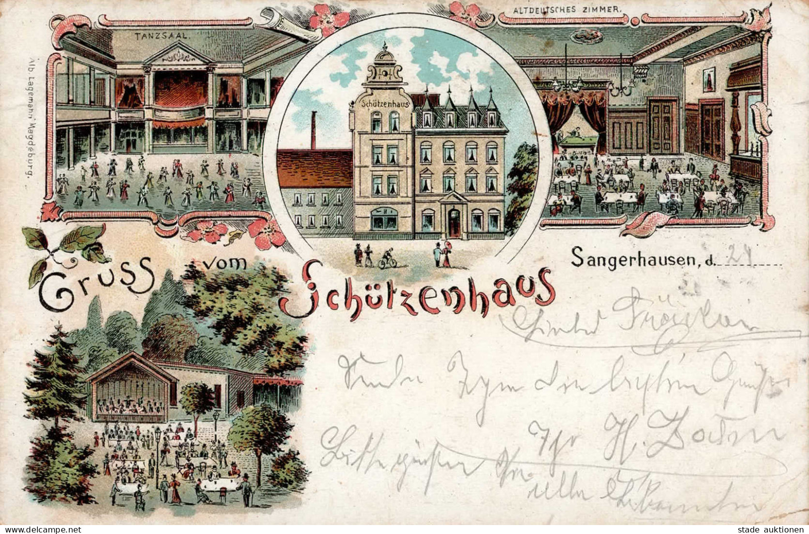 Sangerhausen (o-4700) Schützenhaus 1902 I-II (Stauchungen, Fleckig) - Autres & Non Classés
