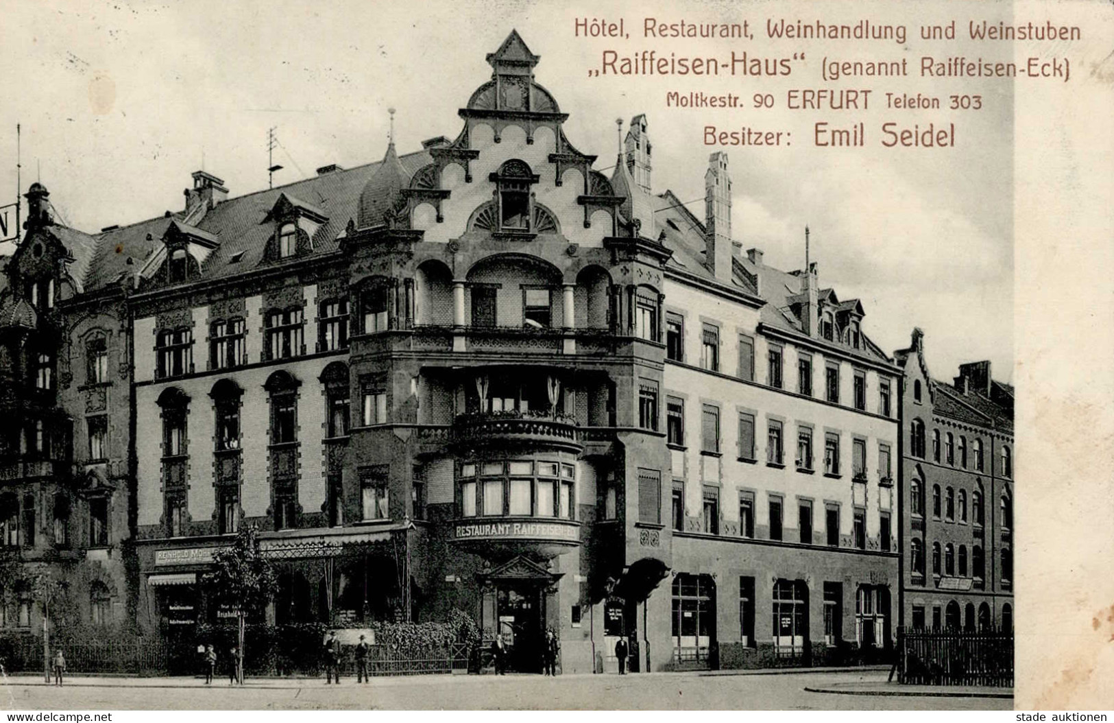 Erfurt (o-5000) Hotel Und Weinhandlung Raiffeisen-Haus Moltkestrasse II (kleine Stauchung) - Other & Unclassified