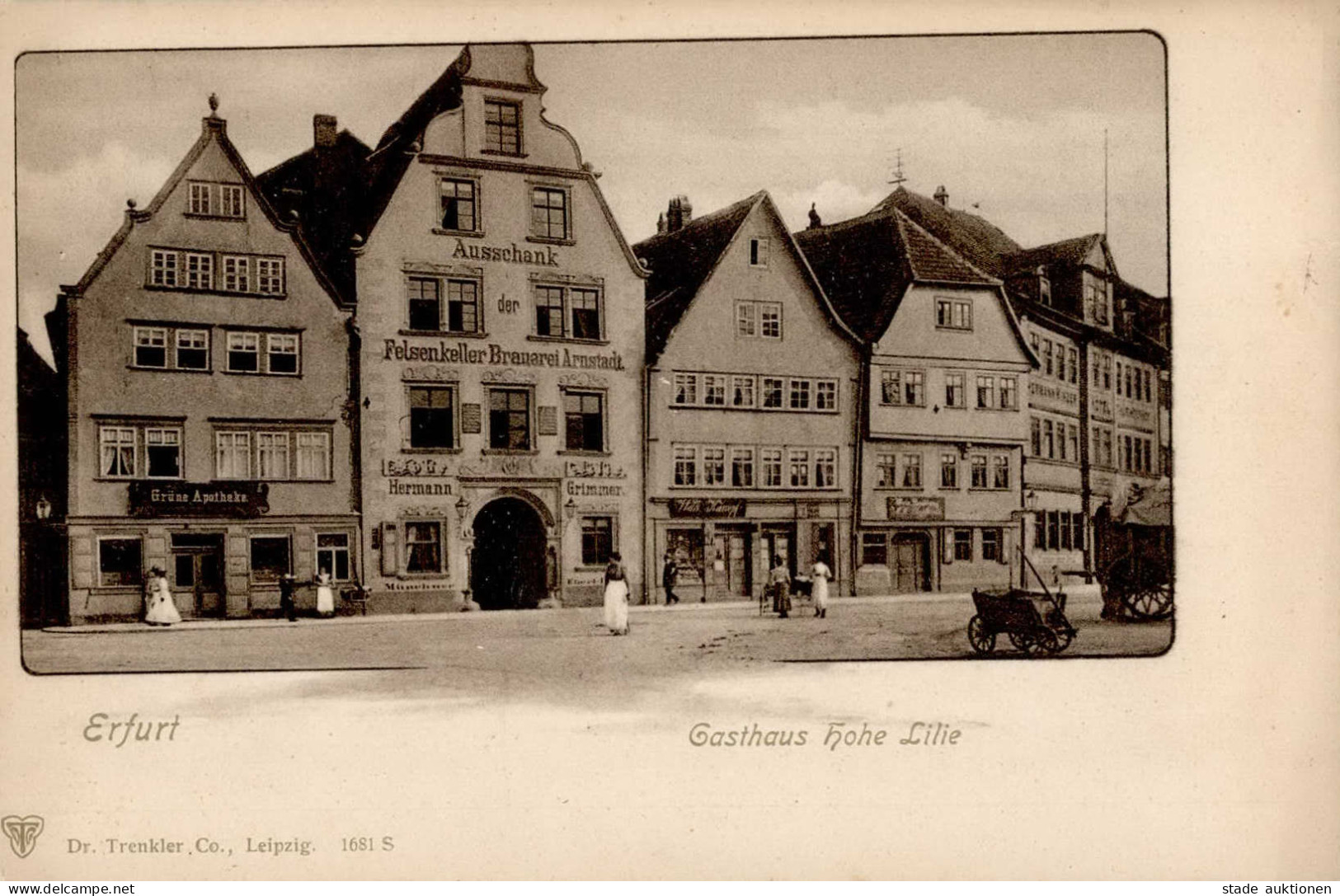 Erfurt (o-5000) Gasthaus Hohe Lilie Grüne Apotheke I-II - Erfurt