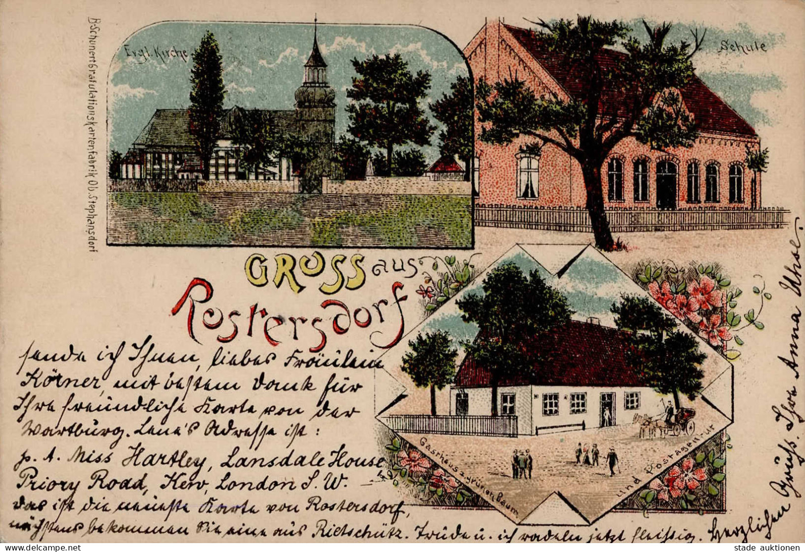 Erfurt (o-5000) Gruss Aus Rostersdorf 1900 I-II Montagnes - Erfurt