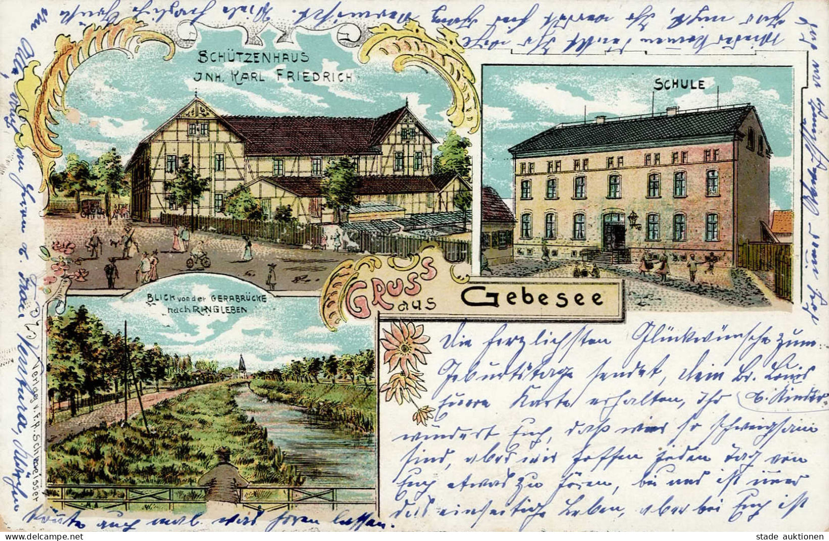 Gebesee (o-5102) Schützenhaus Schule 1907 I- - Other & Unclassified