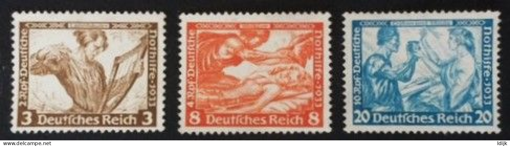 1933 Deutsche Nothilfe : Wagner Mi. 499A(*), 503A(*), 505B(*) - Unused Stamps