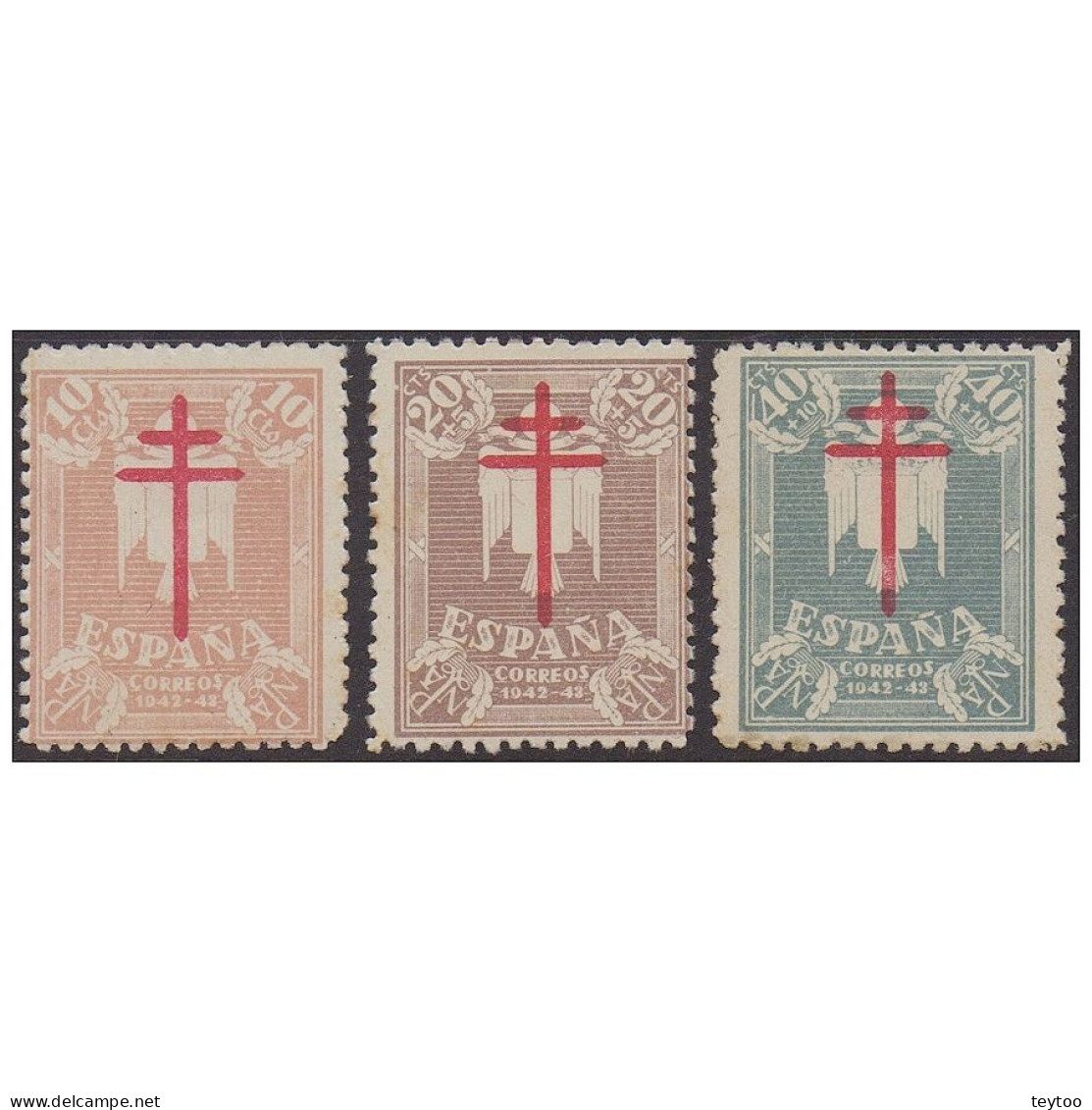 C2590.1# España 1942. Lote Pro-tuberculosos (MNH) ED_957-959 - Nuevos