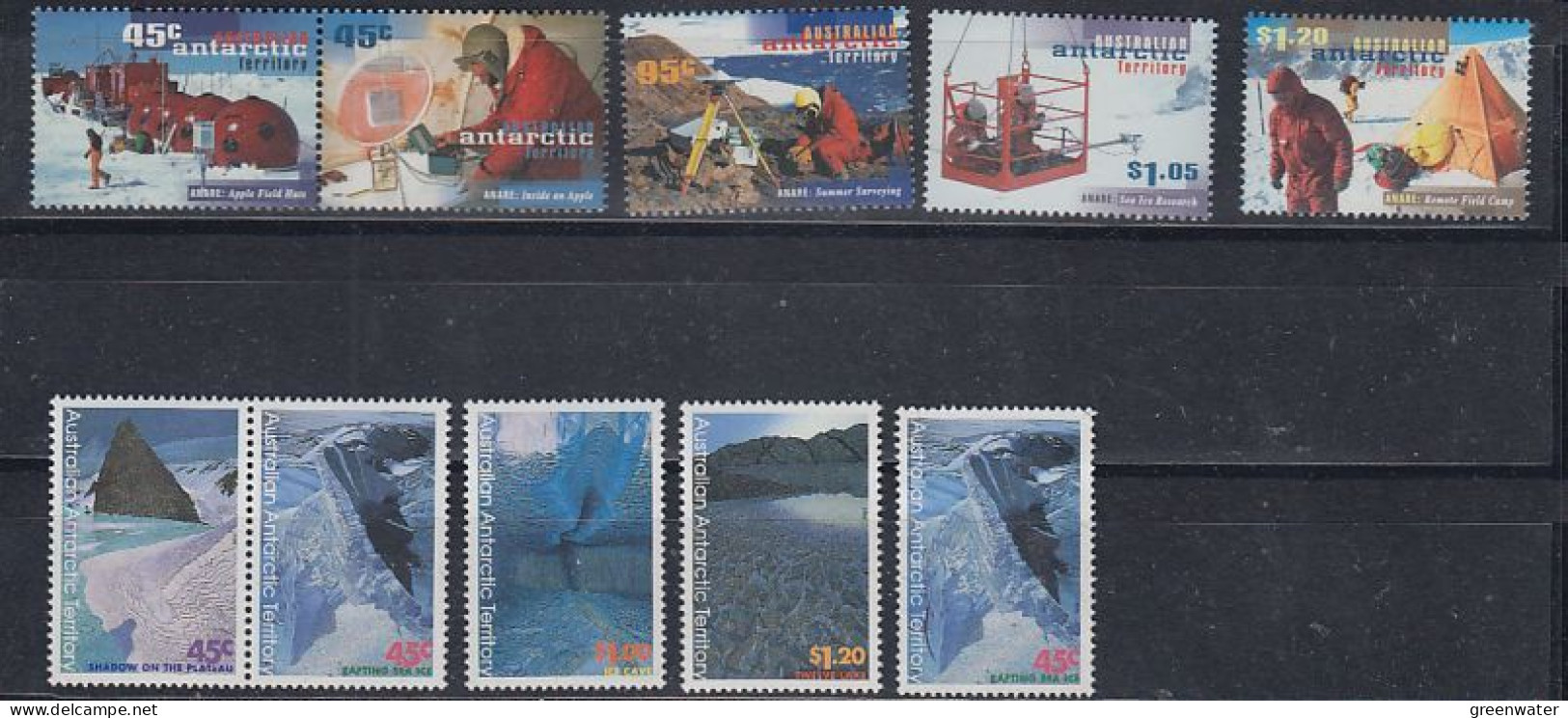 AAT 1996/7 Landforms &  Antarctic Research Expeditions 2x5v **  Mnh (59654) ROCK BOTTOM - FDC