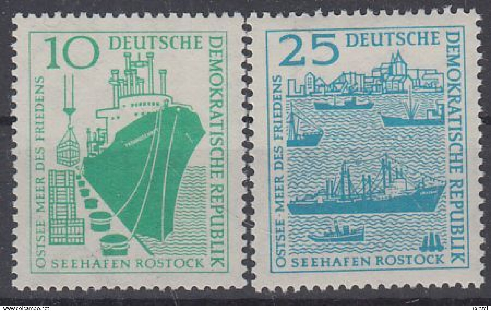 DDR Mi 663-64 Bau Des Seehafen Rostock - Frachtschiff "Freundschaft" - Frachtschiff "Frieden" - Unused Stamps