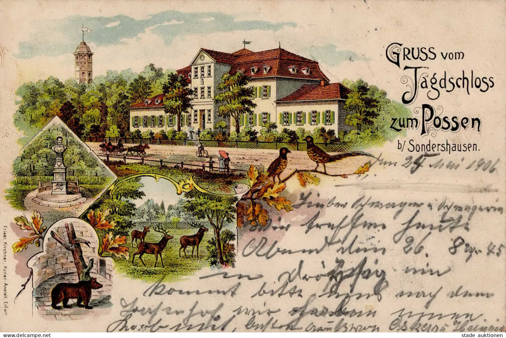 Sondershausen (o-5400) Gruss Vom Jagdschloss 1906 I- Montagnes - Autres & Non Classés