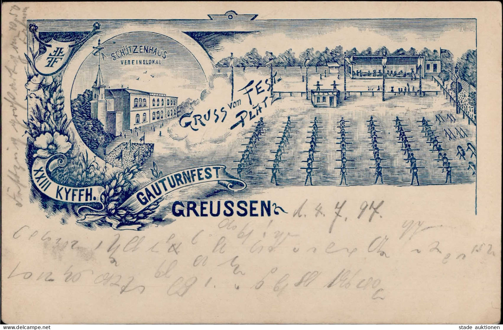 Greußen (o-5403) XXIII. Gyffhäuser Gauturnfest 1897 Schützenhaus I-II - Autres & Non Classés