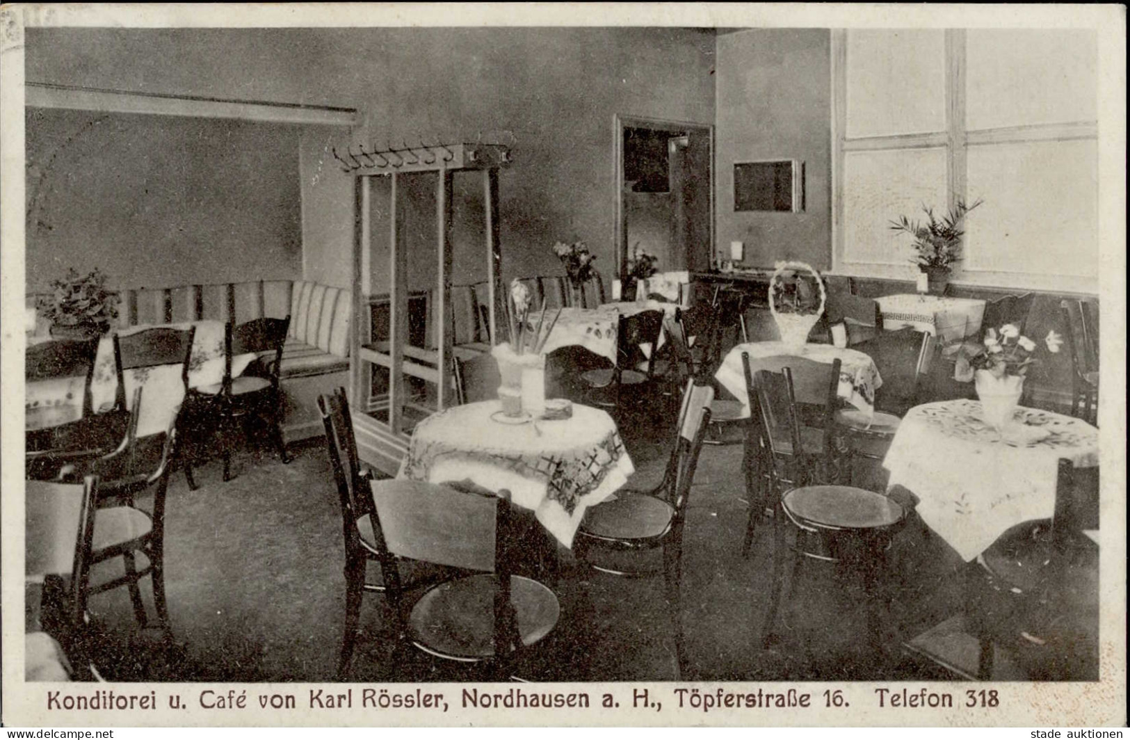 Nordhausen  (o-5500) Cafe Konditorei Karl Rössler Töpferstrasse 16 I-II (fleckig, Eckstauchung) - Other & Unclassified